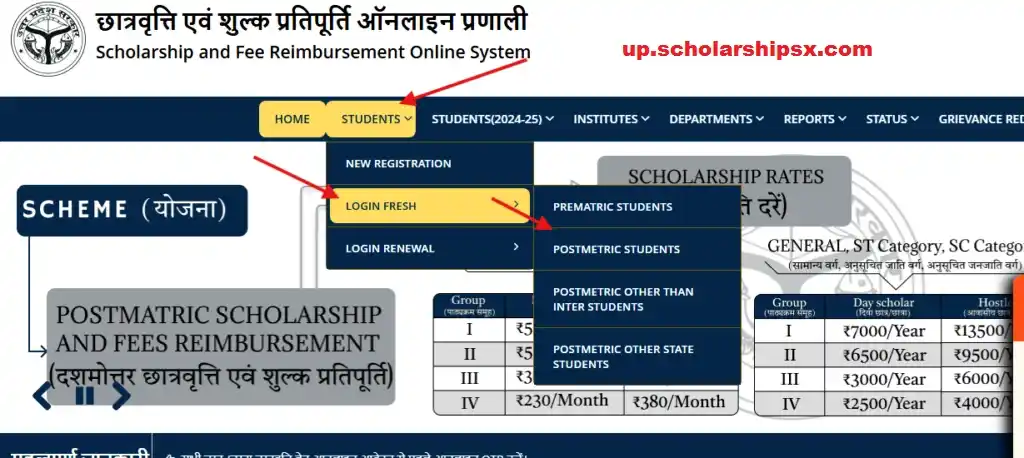 UP Scholarship Online Login & Apply
