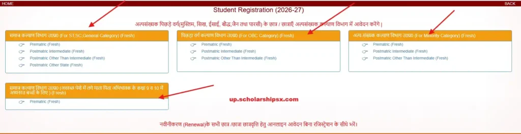 UP Scholarship Online Registration